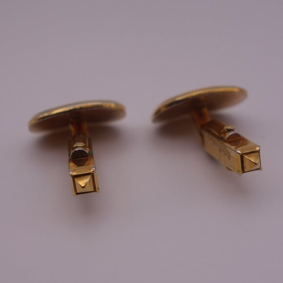 Letter W or M Gold Color Cuff Links - Picture 4 of 12